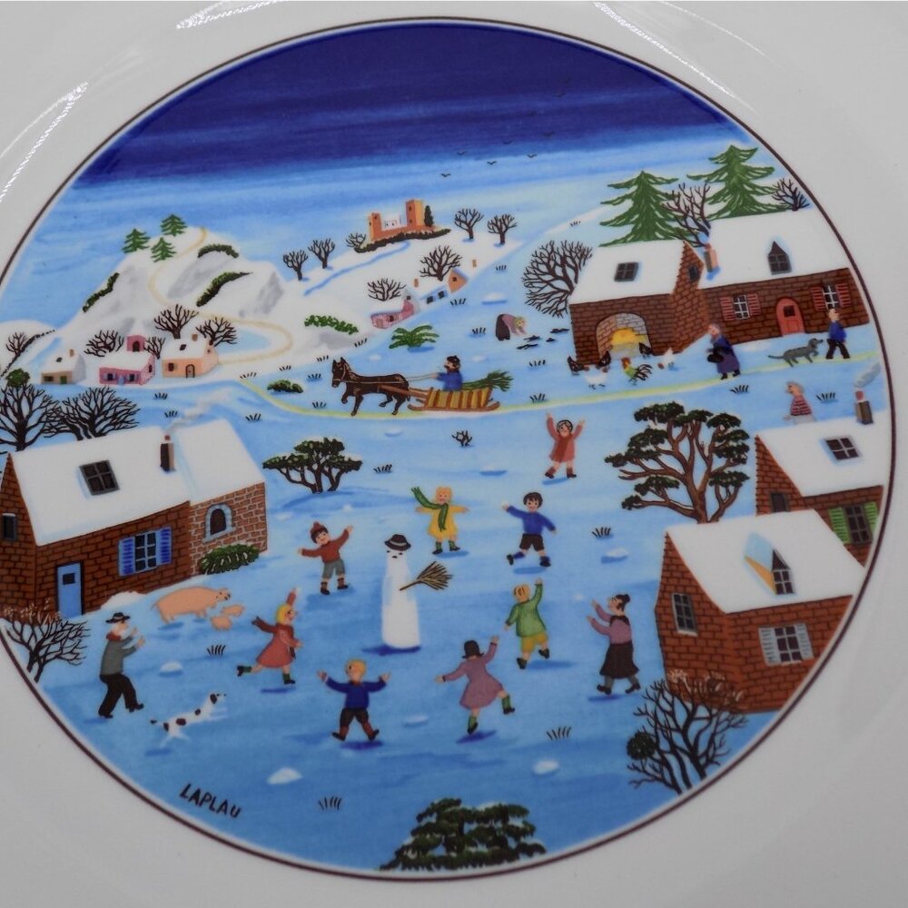 Set of 2 Villeroy & Boch Naif Christmas Dinner Plate Laplau 10.5 in diameter - Picture 4 of 11